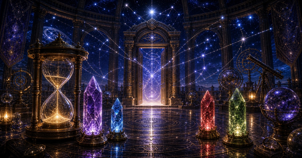 スバルが選ばれた理由の謎を星の扉と砂時計と結晶で表した画像