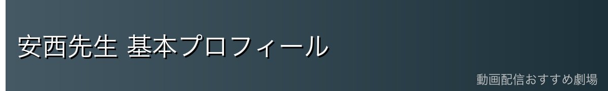 安西先生 基本プロフィール
