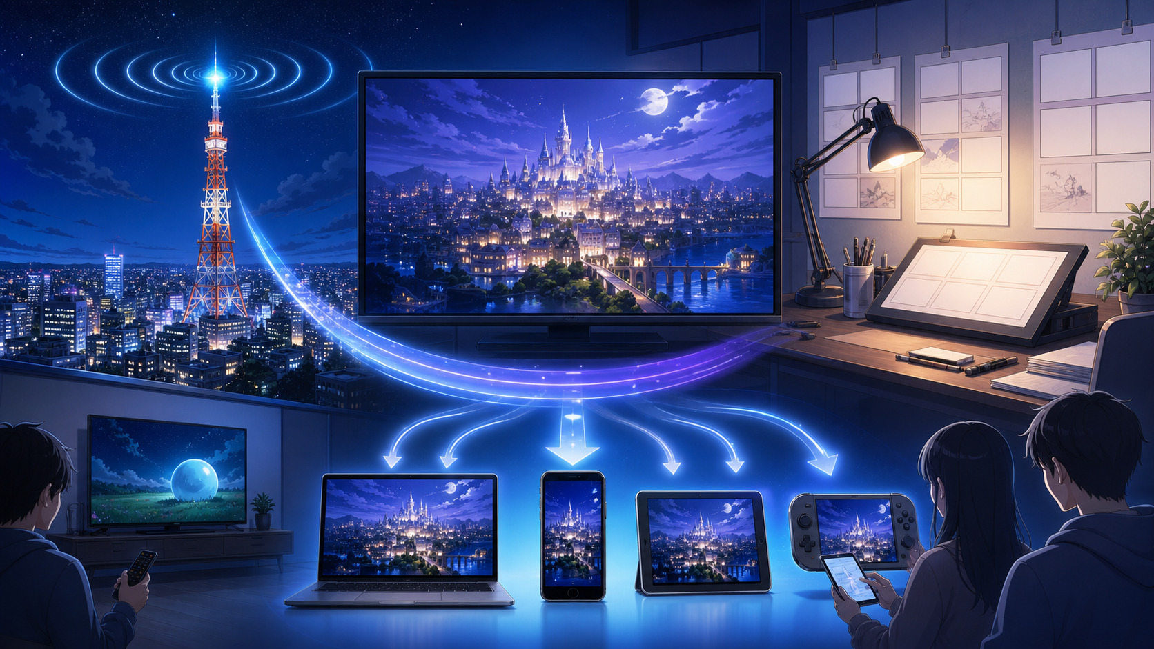 転スラ4期のテレビ放送、翌日配信、制作情報の流れを示す放送情報まとめ画像