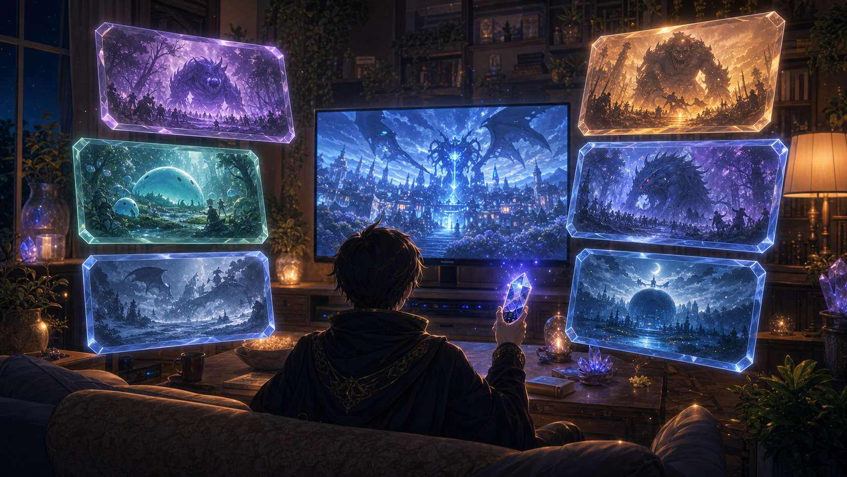 転スラの配信サービス比較を複数の魔法スクリーンで表した画像
