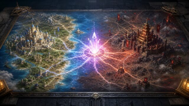 転スラ天魔大戦を東の帝国と魔国連邦の最終戦争マップで表したアイキャッチ画像