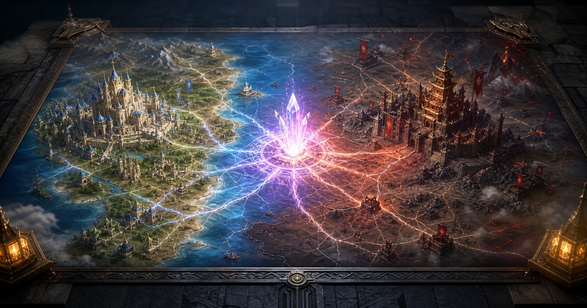 転スラ天魔大戦を東の帝国と魔国連邦の最終戦争マップで表したアイキャッチ画像