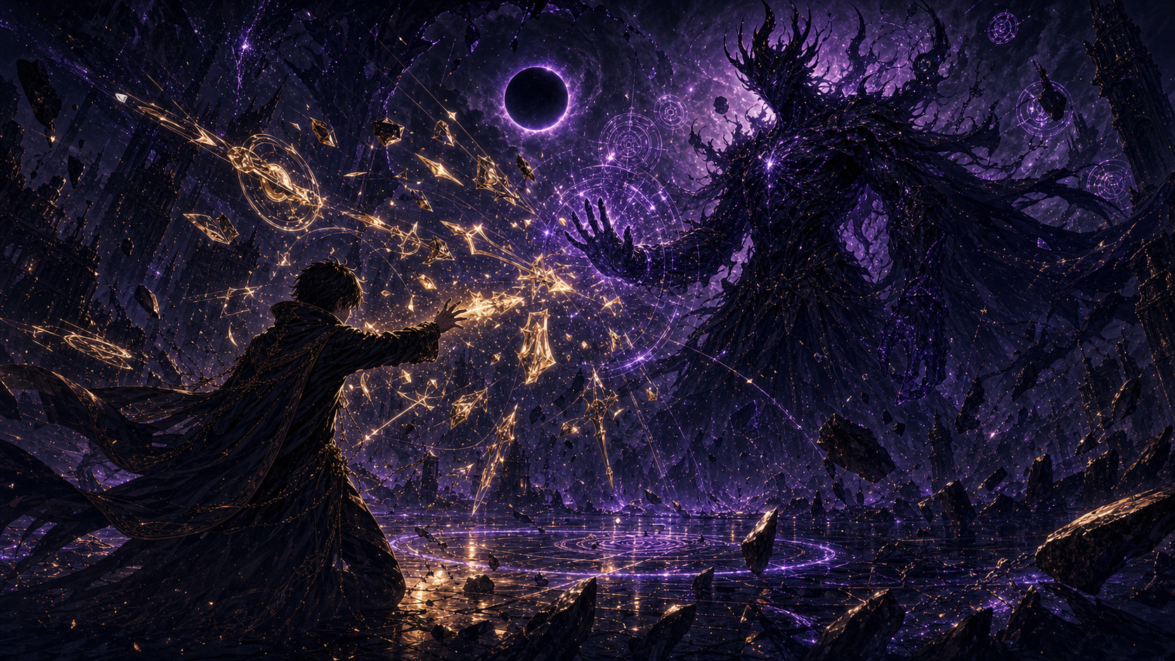 ユウキ・カグラザカと圧倒的な黒い悪魔的存在の直接対決と実力差を描いたImage2画像
