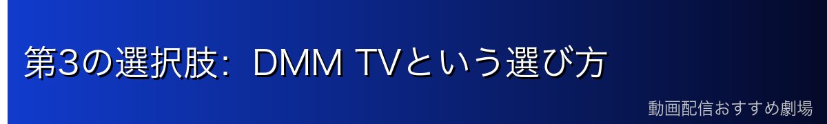 第3の選択肢:DMM TVという選び方