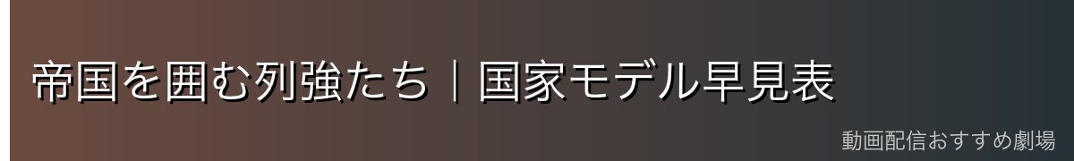 帝国を囲む列強たち|国家モデル早見表