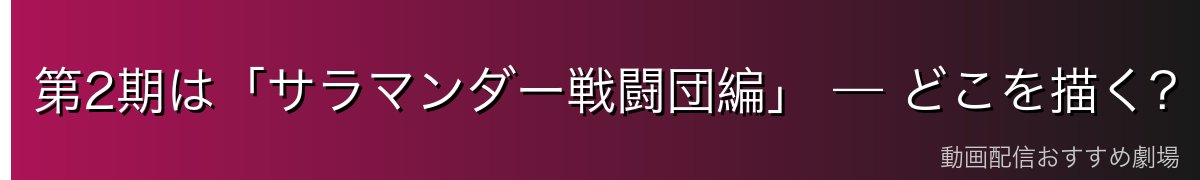 第2期は「サラマンダー戦闘団編」 — どこを描く?