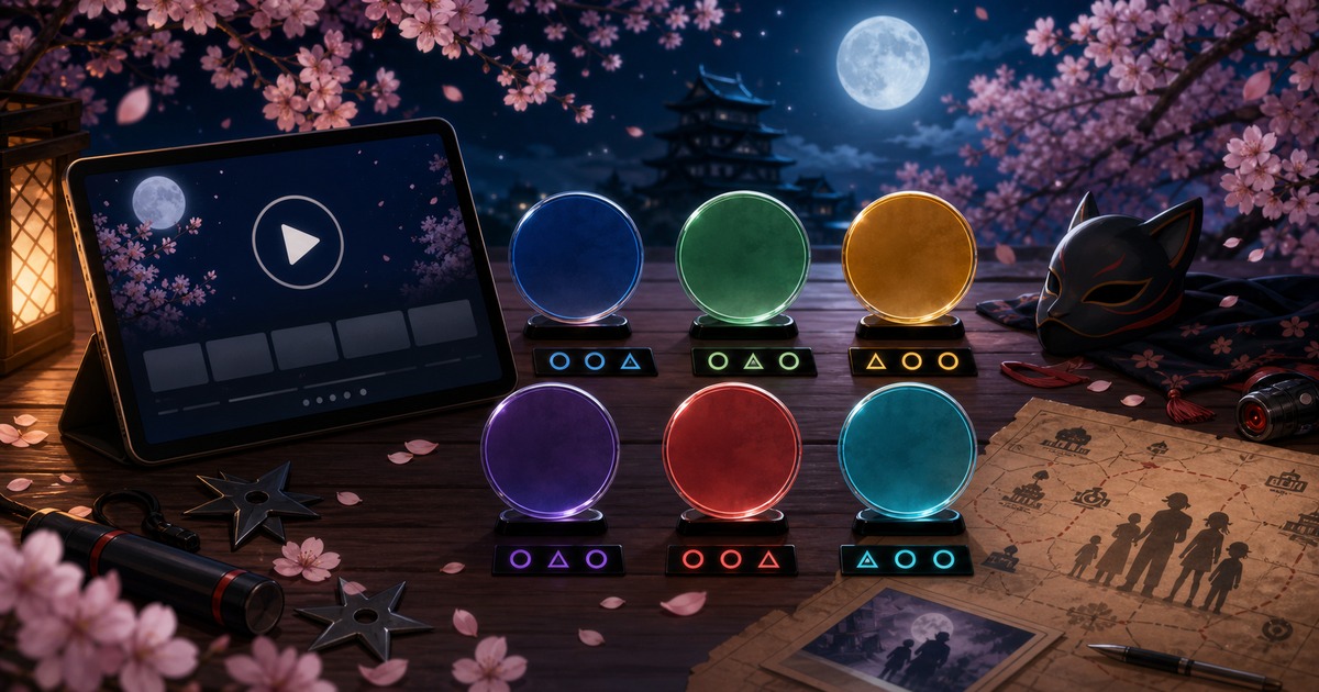 夜桜さんちの大作戦の配信状況比較を複数の配信トークン・配信端末・ミッション地図で表した画像