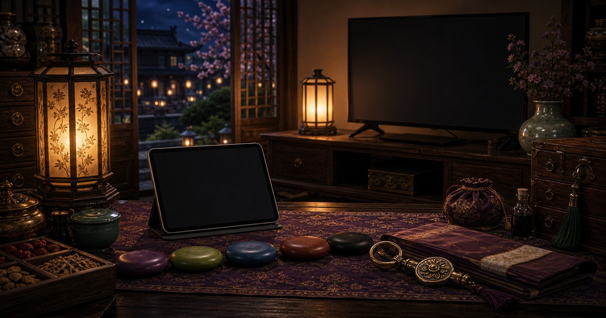 薬屋のひとりごとの配信サービス比較を無文字端末と視聴トークンで表した画像