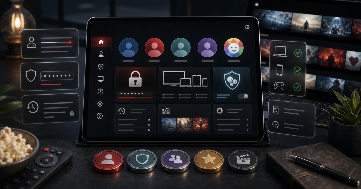 Netflixのアカウント設定とプロフィール管理をまとめたアイキャッチ画像