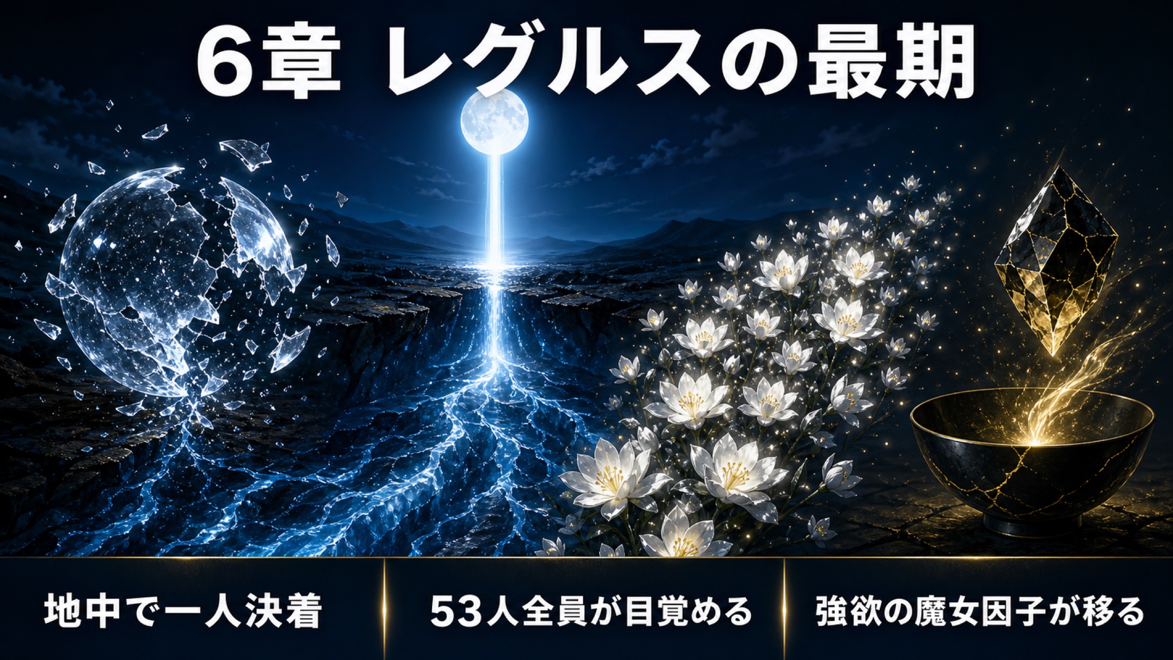 リゼロ19巻6章のレグルスの最期と53人の覚醒、強欲の魔女因子を整理した図解