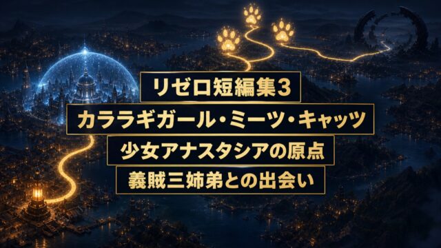 リゼロ短編集3で描かれる少女アナスタシアの原点と義賊三姉弟との出会いを整理した図解