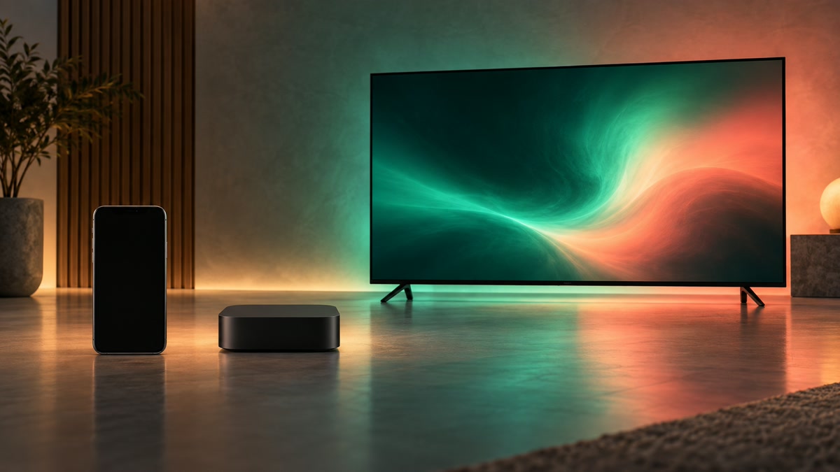 スマホからテレビ視聴までの3段階を端末配置で表すイメージ