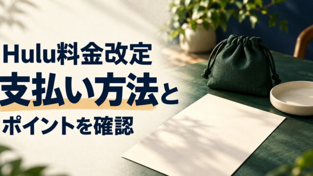 Hulu料金改定・支払い方法と・ポイントを確認