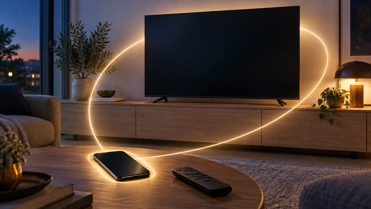 テレビとスマホを使うログイン方法のイメージ