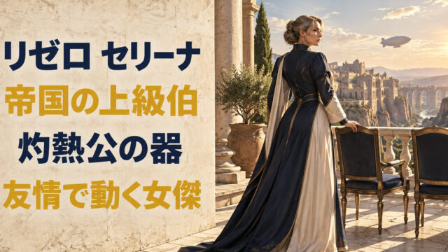 セリーナの帝国上級伯としての器と友情で動く女傑の姿を表すアイキャッチ
