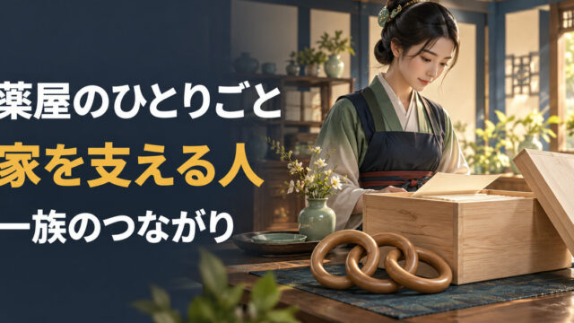 薬屋のひとりごとで家を支える人と一族のつながりを表すアイキャッチ