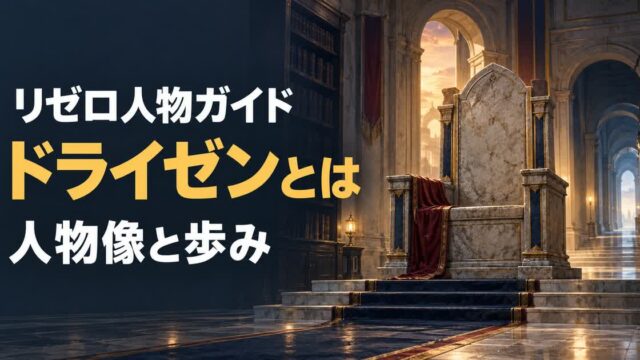ドライゼンの人物像と歩みを抽象的に表すアイキャッチ
