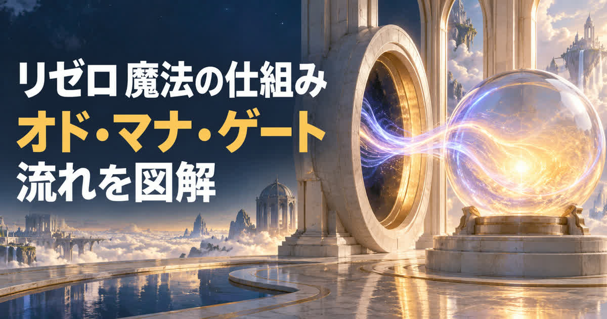 リゼロのオド・マナ・ゲートと魔法の流れを表すアイキャッチ