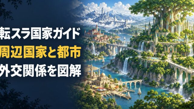 テンペストと周辺国家・都市の外交関係を表すアイキャッチ