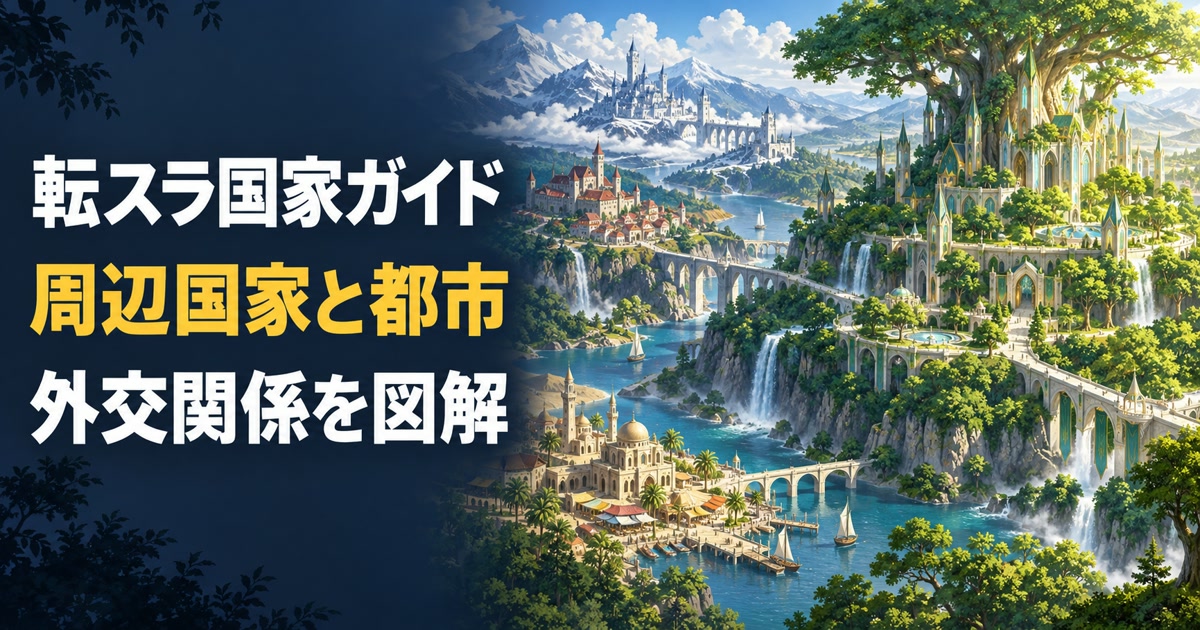 テンペストと周辺国家・都市の外交関係を表すアイキャッチ