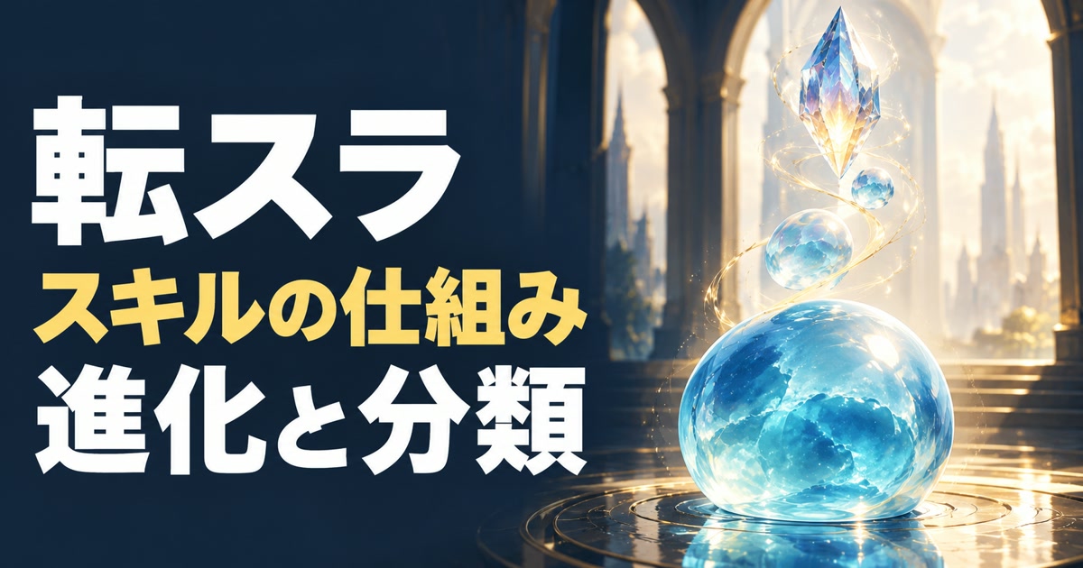 転スラのスキルの仕組みと進化・分類を表すアイキャッチ